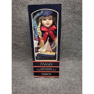 Mandi Limited Edition Collectible Porcelain Doll Design Sailor Nautical 16‎ inch